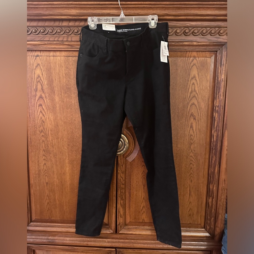Old Navy Super Skinny Jeans mid rise black 12
